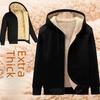 Men's Plus Velvet Hooded Zipper Cardigan: Thick, Loose, Solid Color for Autumn/Winter