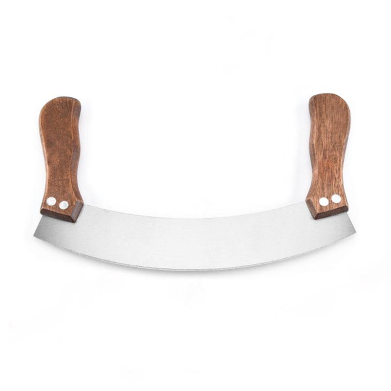 Stainless Steel Rocking Double Blade Nougat Cutter Bakery Tool with Dual Handles Manual Kitchen Knife