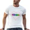 Heart shape musical notes with sound wave inside TShirt Basic Solid Color Short Sleeve TShirt