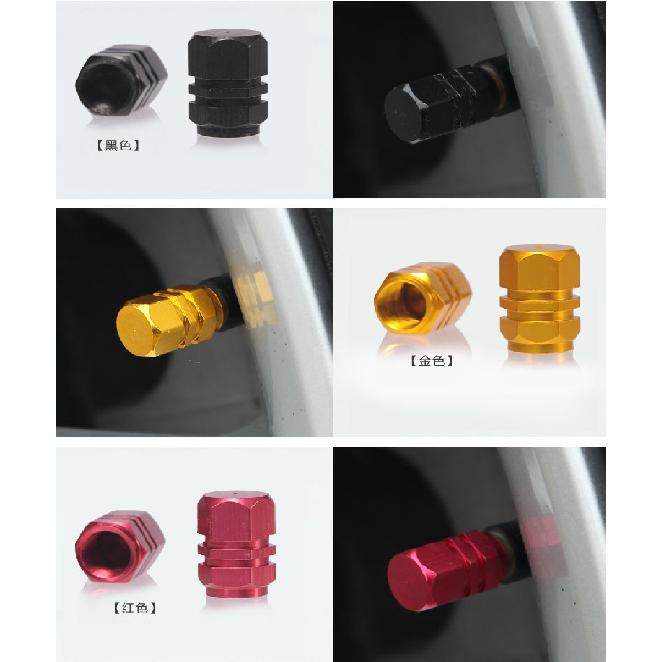 4 Pcs Aluminum Car Tire Valve Caps Hex Alloy Tyre Valve Airtight Cover Waterproof Dust For Automobiles Motorcycles Trucks Bikes Valve Stems 1