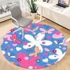 1pc Butterfly Floral Pattern Office Round Rug, Carpet for Office, Gaming, Lightweight Round Floor Mat yy260208011