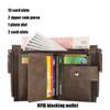 Мужской кошелек для монет RFID-блокировка Молния винтажный ПУ кожа Кошелек Держатель для кредитных карт Сумка для денег Кошелек мужчина