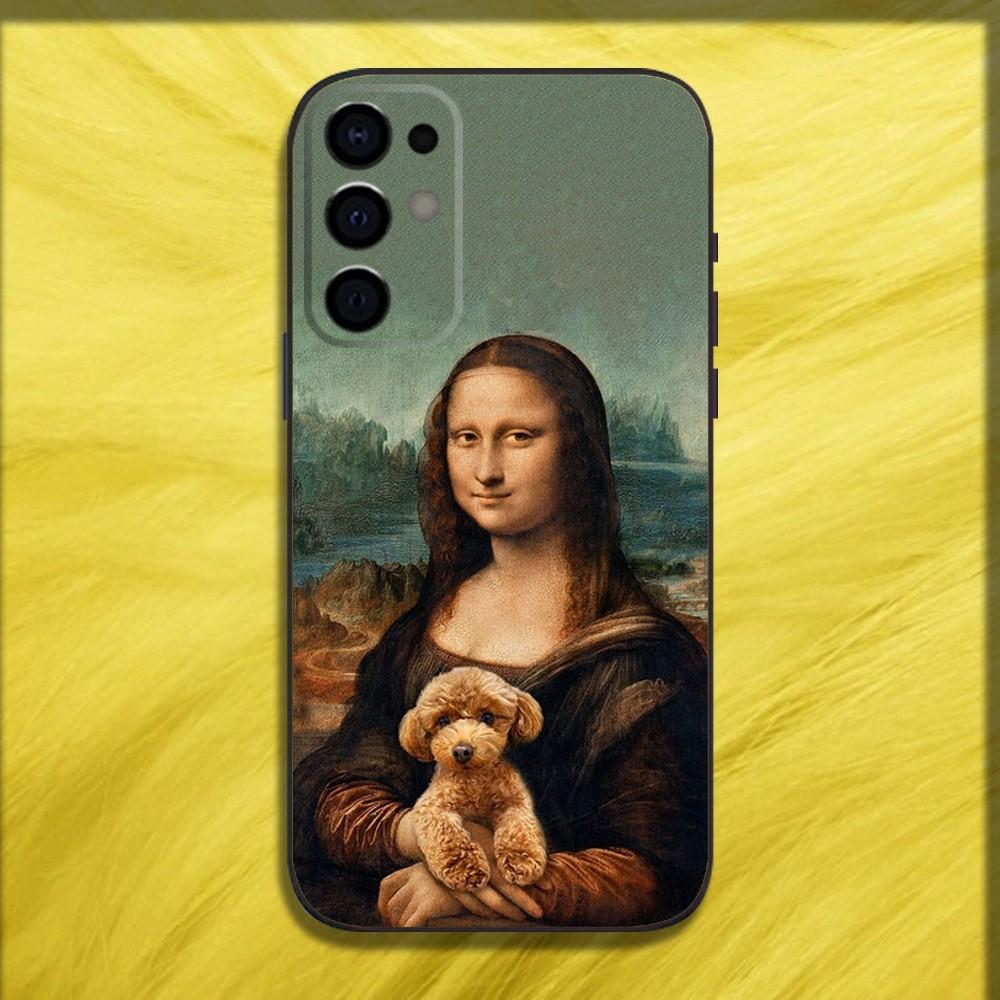 Чехол для телефона M-Mona Lisa Pat Dog Art для Samsung S24, S21, S22, S23, S30, Ultra, S20, Plus, Fe, Lite, Note, 10, 9, 5G, Черный, Мягкий