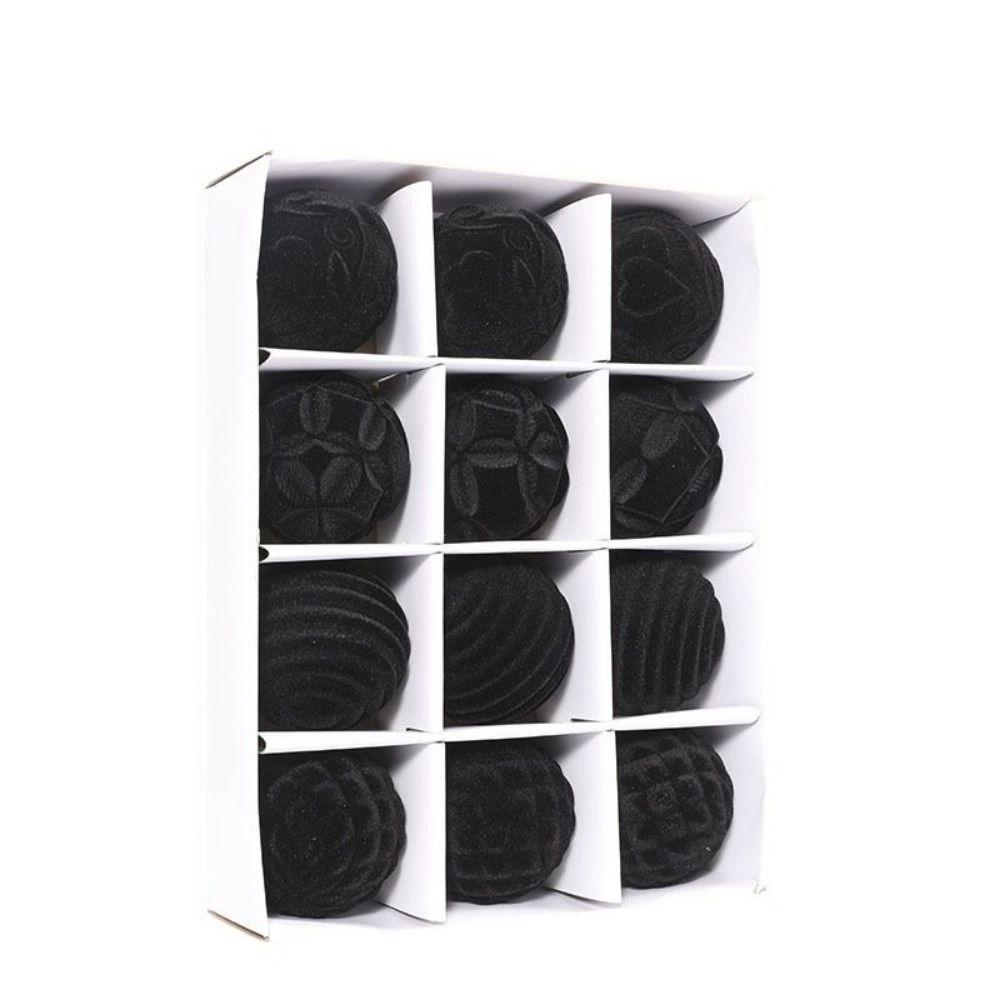 12pcs Plastic Flocked Christmas Tree Ball 6cm Christmas Tree Decorations  Engagements