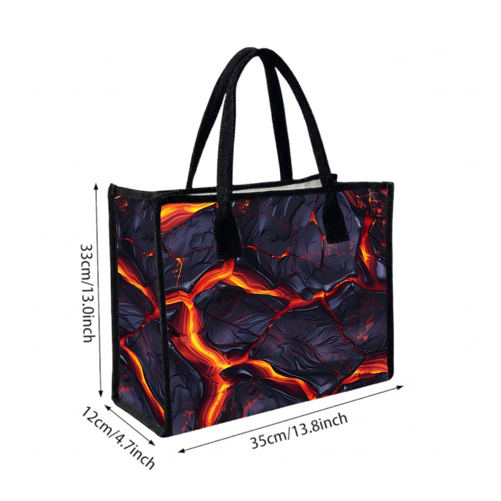 Lava Pattern Tote Bag Fashionable Casual Large Capacity Daily Shopping Shoulder Handbag