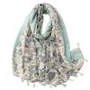 Large Scarf with Tassels for Sun UV UV Protection FT34509 Leaf [Eternal Leaf] Women, Gauze-like Shawl, Protection, Protection, (03. Green)