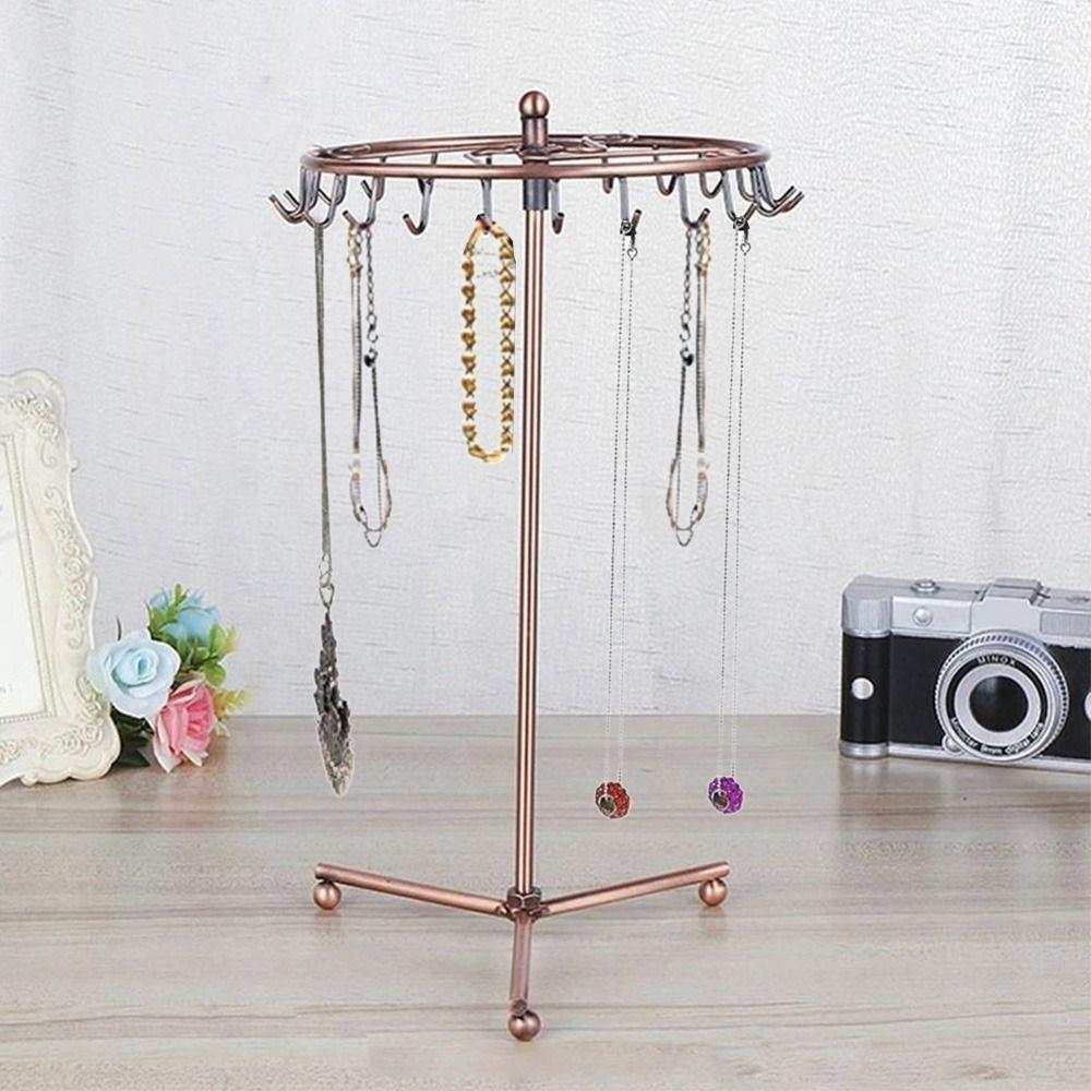 Металлическая вращающаяся подставка для ювелирных изделий, 2 цвета, стеллаж для выставки товаров сережек, новая подвесная полка для ювелирных изделий, товары для дома