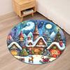 Christmas Street Printed Round Rug Carpet Chair Rug Area Rug Entryway Doormats,for Office Chair Living Room Bedroom Kitchen Room.