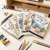 Creative Color Matching Practice Book Watercolor Coloring Book, Clean And Bright Patterns Design, Thick Art Supplies for Kids Painting Paper