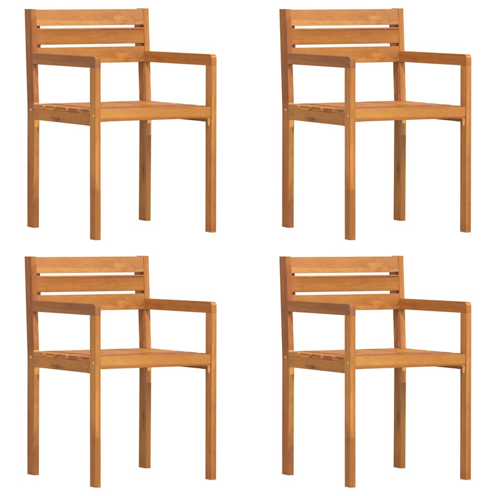 5 Piece Outdoor Dining Set Made of Solid Acacia Wood