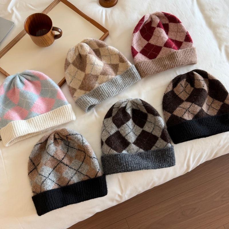 Women's Knit Beanie - Autumn Winter Hats Women Men Face Slimming Ear Casual Shopping Warm Knitted Cap
