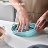 Складная силиконовая форма для выпечки, термостойкие ручки, компактная круглая подставка для сковороды, кухонные принадлежности