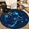 1pc Wolf Constellation Office Round Area Rug, Under Office Chairs Bedroom Living Room Home Decor, Room Deco