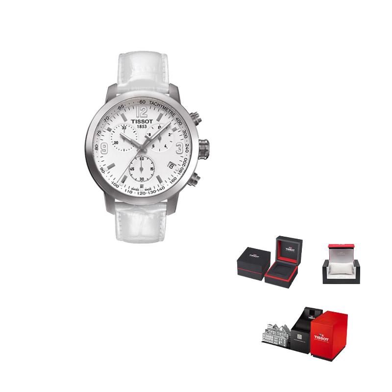 Tissot Мужские часы 200м Водонепроницаемые Кварцевый механизм 42мм Белый циферблат Корпус из нержавеющей стали T055.417.16.017.00