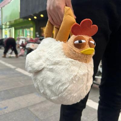 Пушистый кошелек в виде цыпленка, милая сумка через плечо в виде цыпленка, пушистая плюшевая сумочка в виде курицы, кавайная мягкая игрушка, подарок-прикол для девочек и женщин