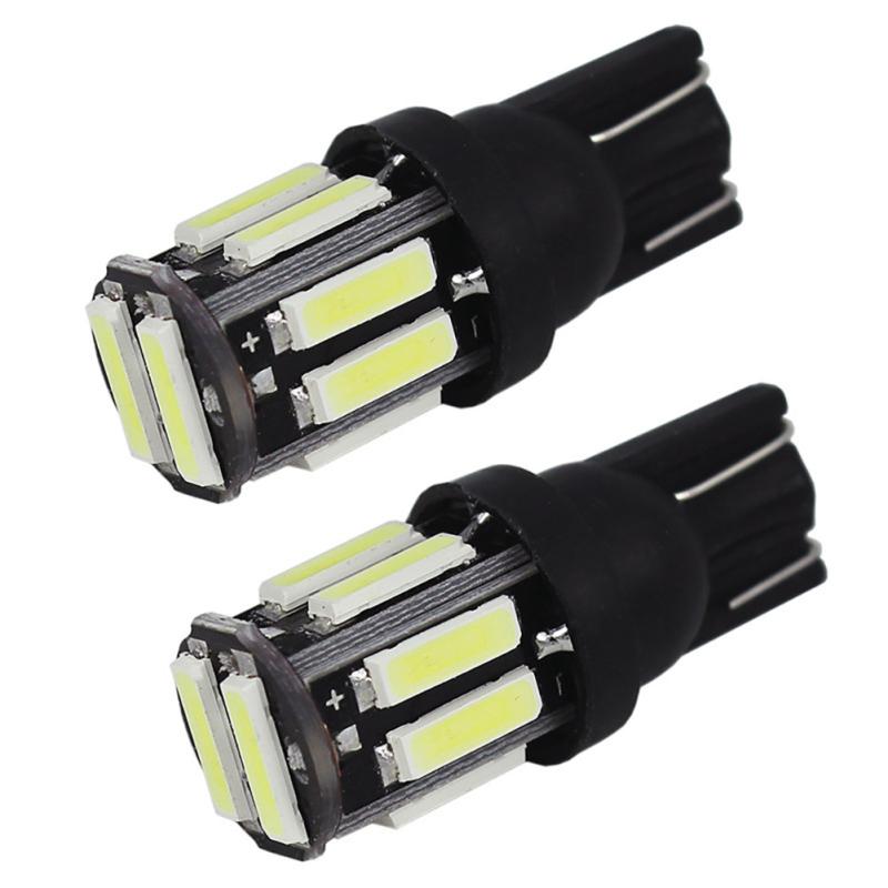 1 пара автомобильных светодиодных ламп T10 7020 10smd с высокой яркостью, ходовые огни, габаритные огни, лампы для чтения, подсветка номерного знака