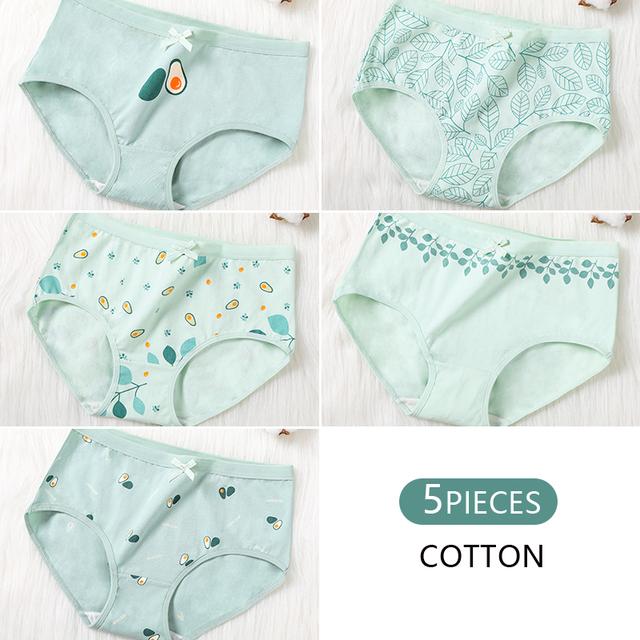 5 шт./компл. женские трусики из чистого хлопка, дышащее нижнее белье, трусы для девочек с милым принтом
