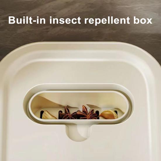 Rice Dispenser with Measuring Cup Large Capacity Clear Visible Airtight Flour Beans Cereal Grains Food Storage Container Kitchen Supplies