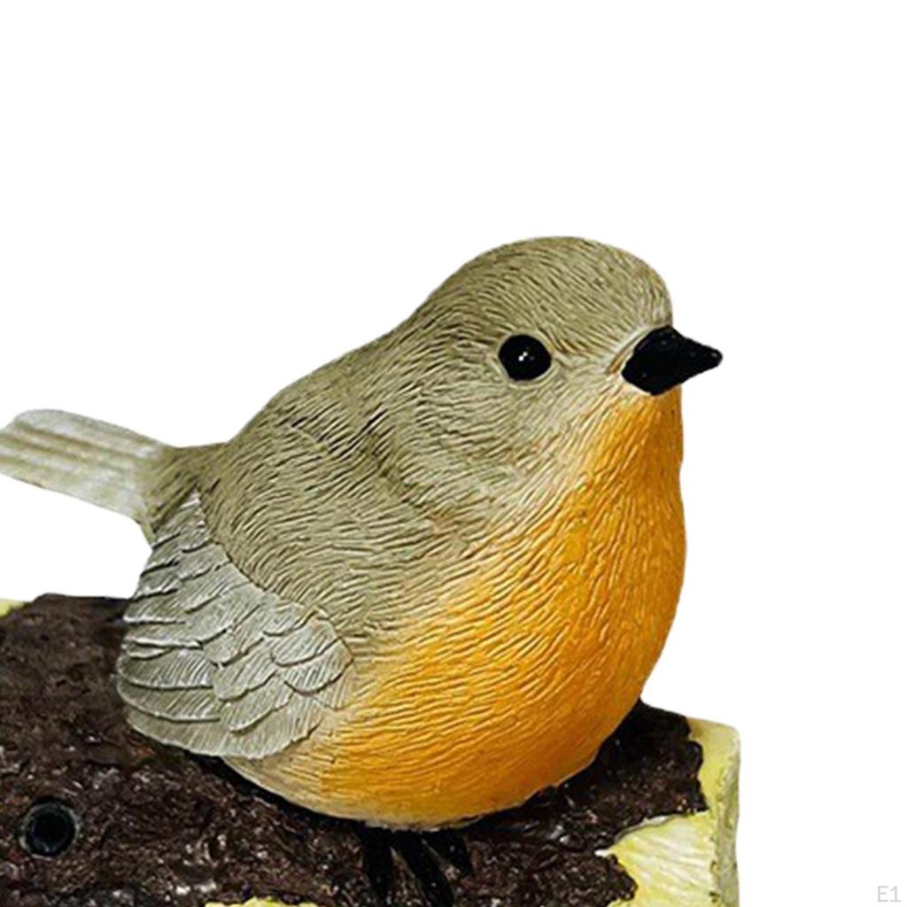 Figurine Bird Statue, Miniature Animal Sculpture LED Ornament Figure for Bonsai Fairy