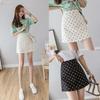 Women's 2024 Polka Dot High-Waist Midi Skirt: Spring/Summer Slimming A-Line Pencil Mini Skirt