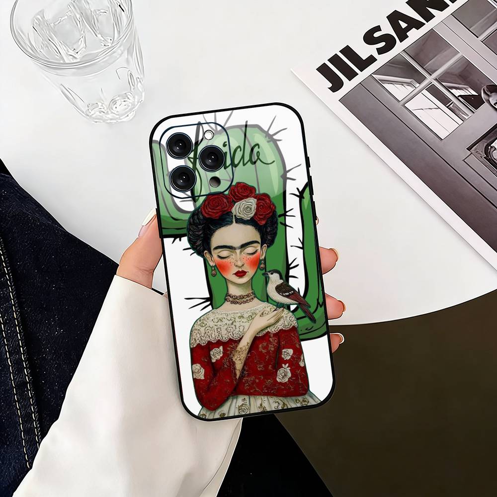 Модный чехол для телефона F-fridaS Kahlo-PC Силиконовый Мягкий Для IPhone 17 16 15 14 13 12 11 X XR Plus Pro Max Plus