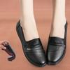 Повседневные черные туфли-лоферы для женщин среднего и пожилого возраста на весну и осень, туфли-лоферы на плоской подошве из натуральной кожи