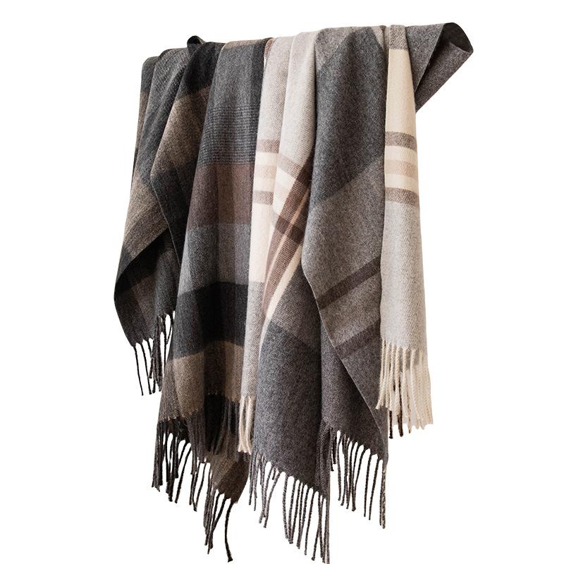 Stylish Design Plaid Scarf Women Men Winter Autumn Imitation Cashmere Wide Long Shawl Design Warm Soft Muffler Female Male