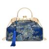 Dinner Bag Printed Cheongsam Bag Female Elegant Retro Clip Handbag Classic Antique Small Bag Hand Carry Mother Bag