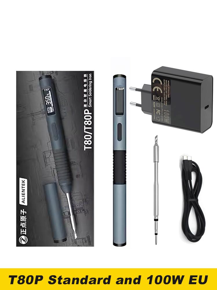 ALIENTEK T80P Electric Soldering Iron 100W Adjustable Digital Display Automatic Sleep BGA Precision Soldering Iron Repair Tool