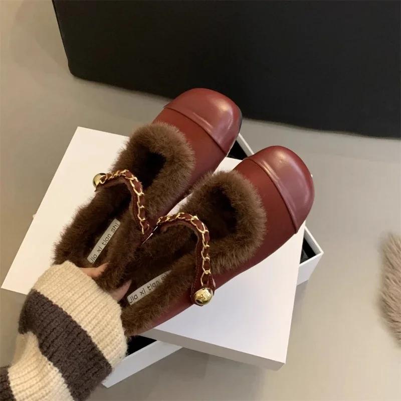 Модные плоские короткие плюшевые элегантные женские тапочки, дышащие теплые женские туфли для отдыха на природе, повседневные модные женские тапочки, обувь для женщин