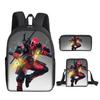 Student Deadpool 3pcs School Bag Backpack Lunch Bags Pencil Case Kids Gifts
