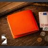 De Двойной кошелек Tochigi из натуральной кожи, изготовленный в Японии, тонкий кошелек, простой кошелек, чехол для карт, оранжевый [Am Mas] WL-010