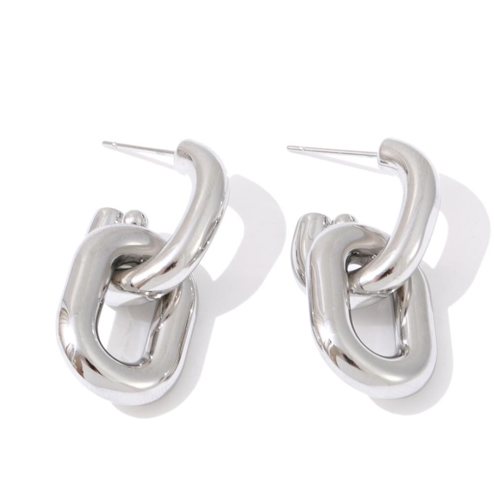 Yhpup Popular Stainless Steel Geometric Chunky Drop Earrings Water Resistant Distinctive Statement Versatile Daily Jewelry 2025