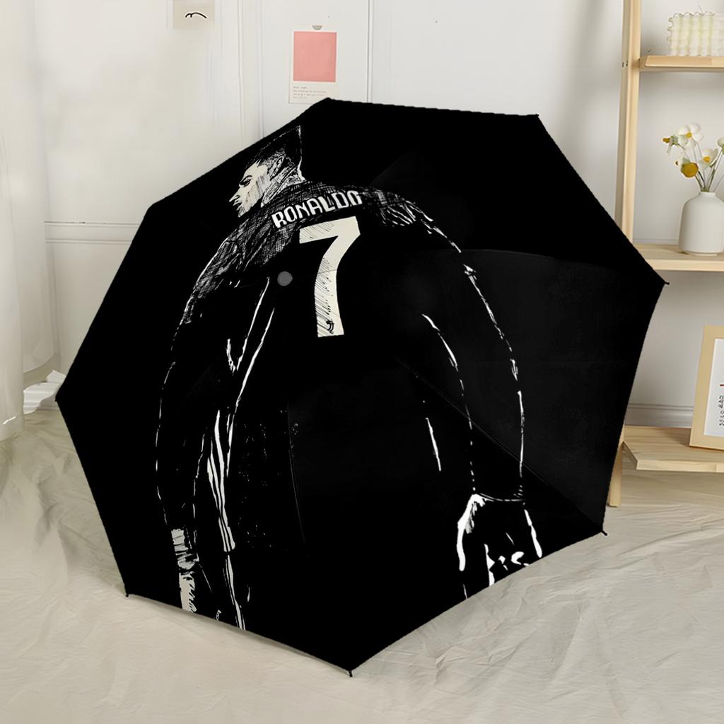 Ronaldo's Number Seven Portable Automatic Umbrella Compact 8-Rib Lightweight Compact Design Durable Everyday Carry Umbrella Fashionable