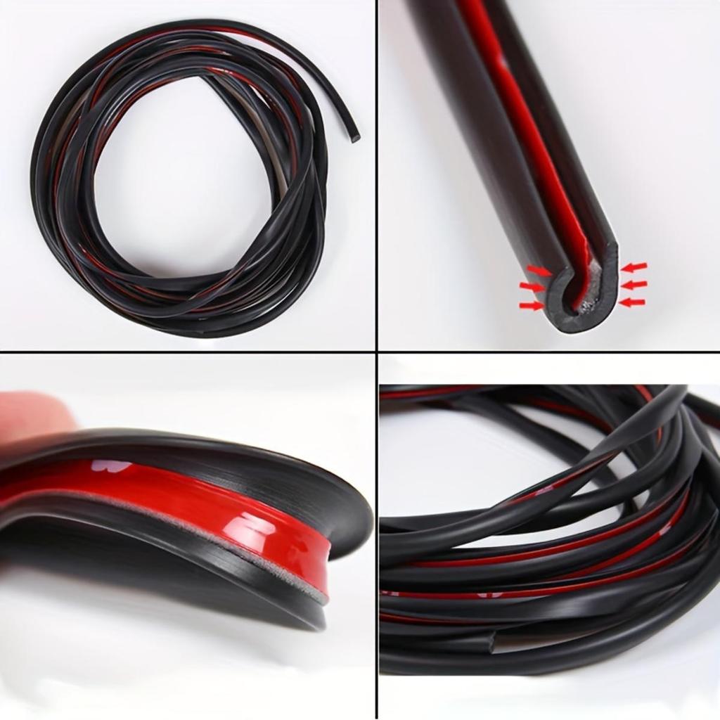 5/8M Car Door Weatherstrip PVC Seal Strip Anti Scratch Noise Insulation Protector Strip Anti-collision Sealing Sticker for Door Hood Trunk