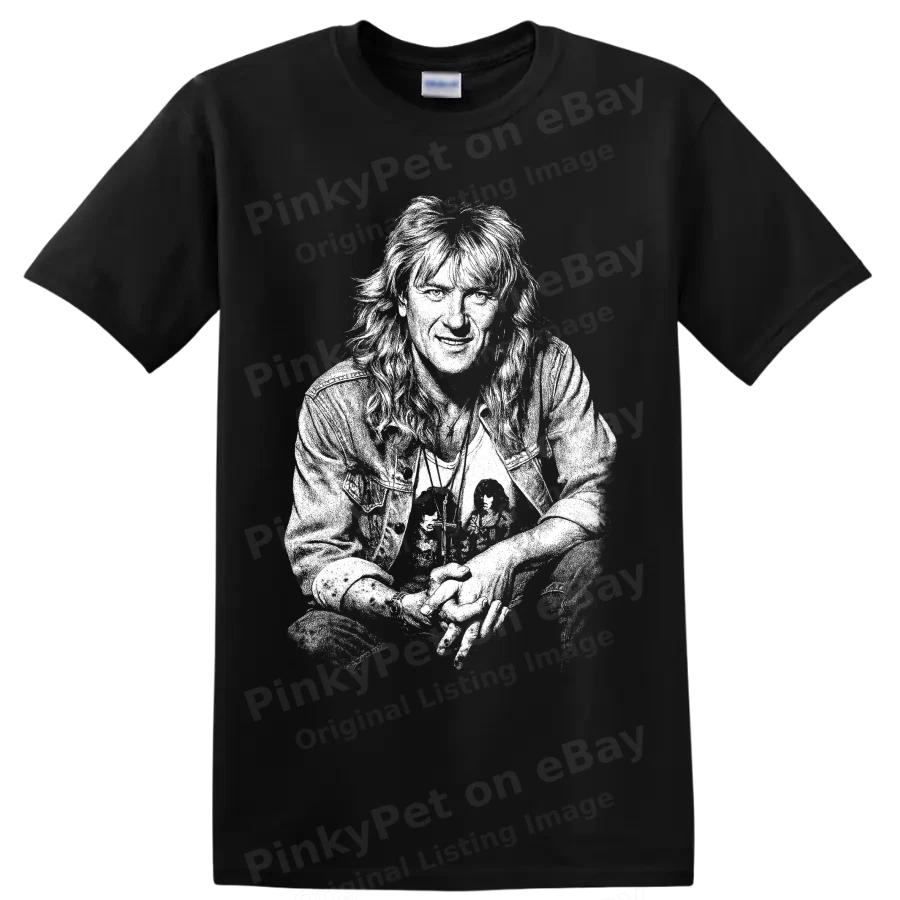 Joe Elliott Def Leppard Rock Singer Portrait Art T Shirt Classic Music Fan Tee