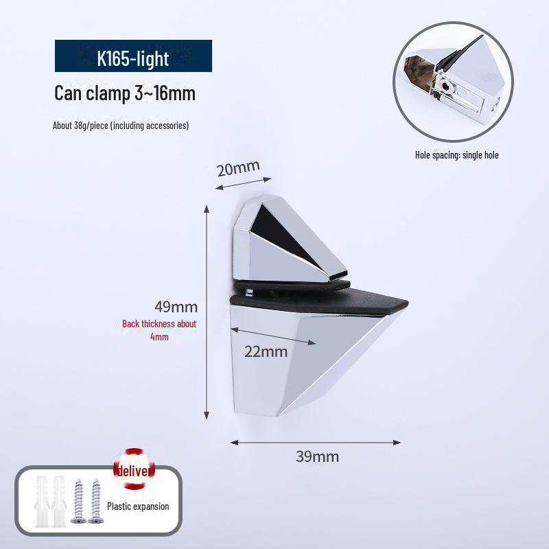 F-образный зажим для стекла Duckbill для ванной комнаты/кухни