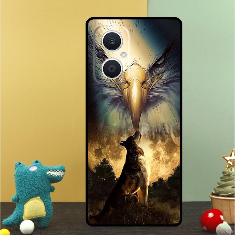 Чехол с животными Лев Волк Тигр Орел для OPPO Reno 15F 13F 14F 12 11 F 10 14 15 Pro 7 8 Lite OPPO Find X9 X8 X6 X5 Pro