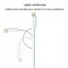 CABLE FOR IPHONE X 8 7 6 5 S SE PLUS IPOD IPAD REINFORCED USB CHARGER WHITE New