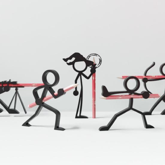Креативный держатель для ручек Stickman, 3D-печатная фигурка-линия, подставка для карандашей, новинка, органайзер для канцелярских принадлежностей для дома, офиса, декора стола