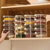 5Layers Transparent Spice Box With Lid Kitchen Seasoning Jar Leak-proof Stackable Food Container Fruit Grain Nut Storage Box