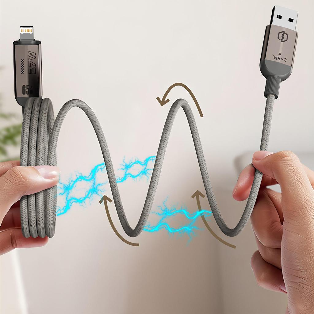 Магнитный USB-C кабель 4-в-1 с поддержкой PD, 1 м - Быстрая зарядка, защита от спутывания, Type-C для iPhone/Xiaomi/HUAWEI/Samsung