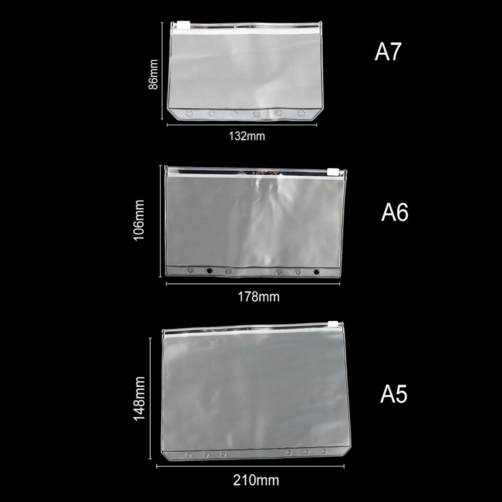 1/5PCS New Plastic Loose-leaf PVC Storage Pouch Bag Matte Clear Zip Lock