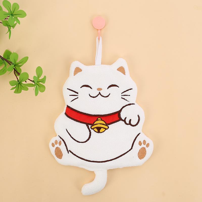 Милые мультяшные кошки Кухонные полотенца для рук Мультяшный кот Впитывающее подвесное полотенце для ванной комнаты Кухонная салфетка Детский платок