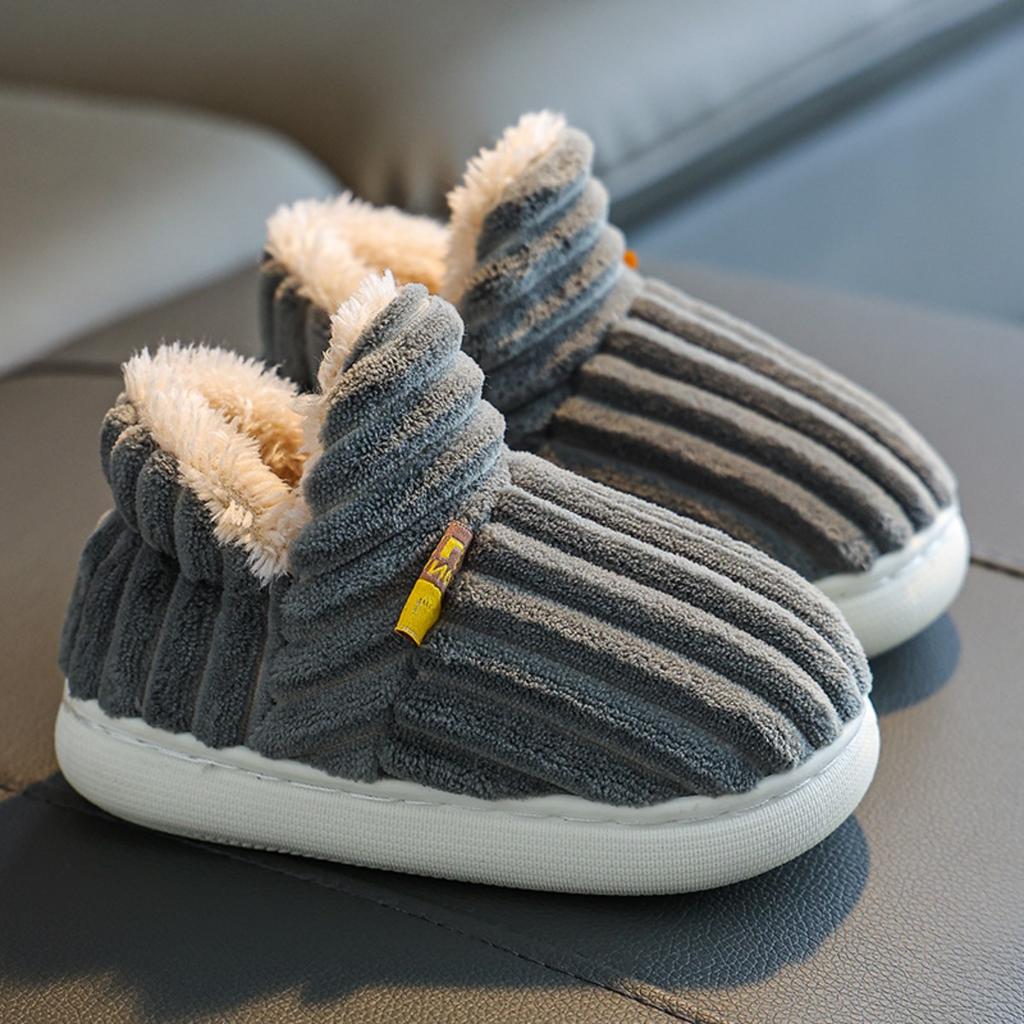 22-45 Children's Cotton Slippers Winter Boys' Baby Bag Heel, Warm Indoor Home Furnishings Children's Women's Cotton Shoes Hairy Shoes