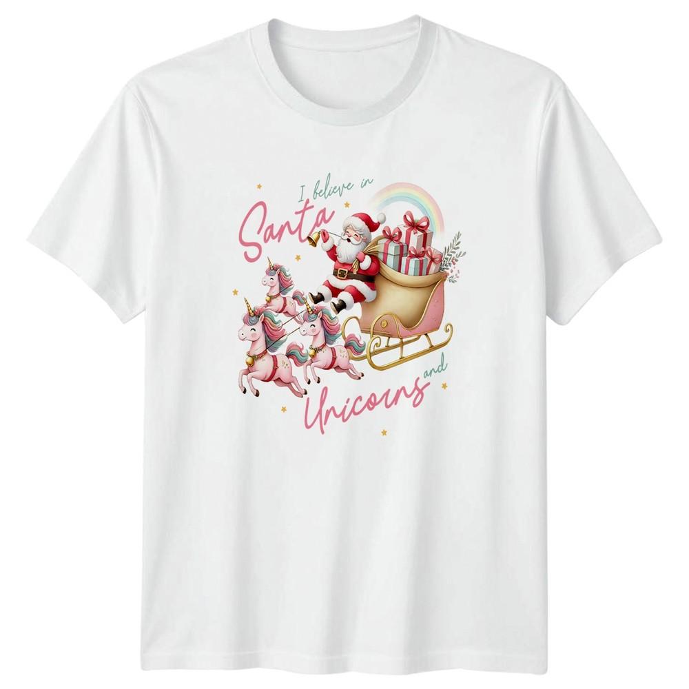 I Believe In Santa And Unicorns Christmas Holidays Unisexs TShirt Unisexs Tee