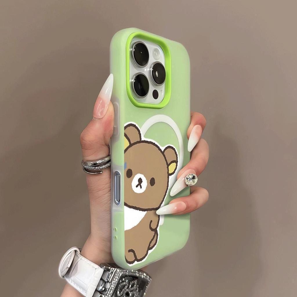 Jelly Magnetic Two-in-one Mobile Phone Case Creative Couple TPU Personalized Soft Edge Cute Big Hole Anti-fall Trendy Brand