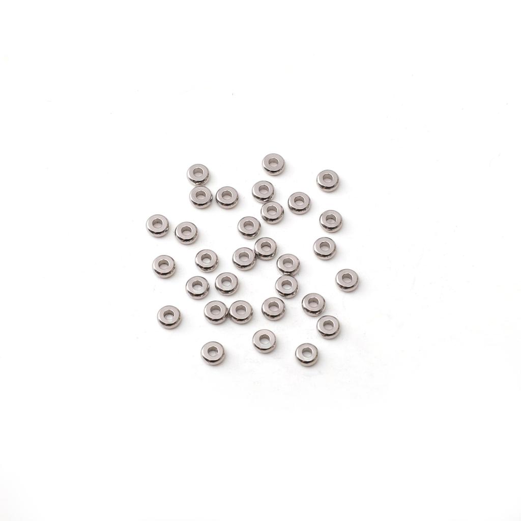 5-100 шт. Плоские круглые бусины-разделители из нержавеющей стали для изготовления браслетов, ожерелий и других ювелирных изделий своими руками