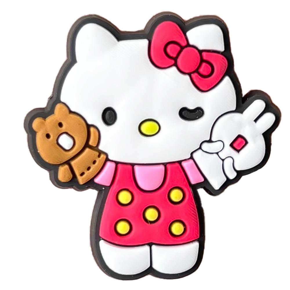 Одиночная штука Мультяшные мягкие резиновые ПВХ подвески для обуви Hello Kitty - Набор из 83 штук для DIY Подарочный набор