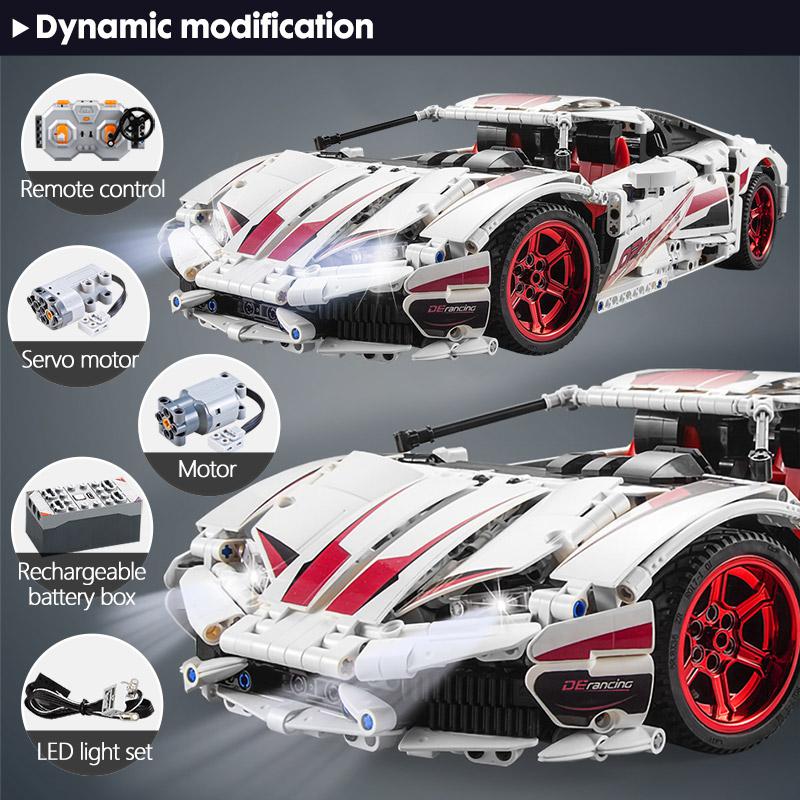 Cada 1696Pcs Remote Control Racing Car Building Blocks Assembled for Technical RC /non-RC City Bricks Toy for Children
